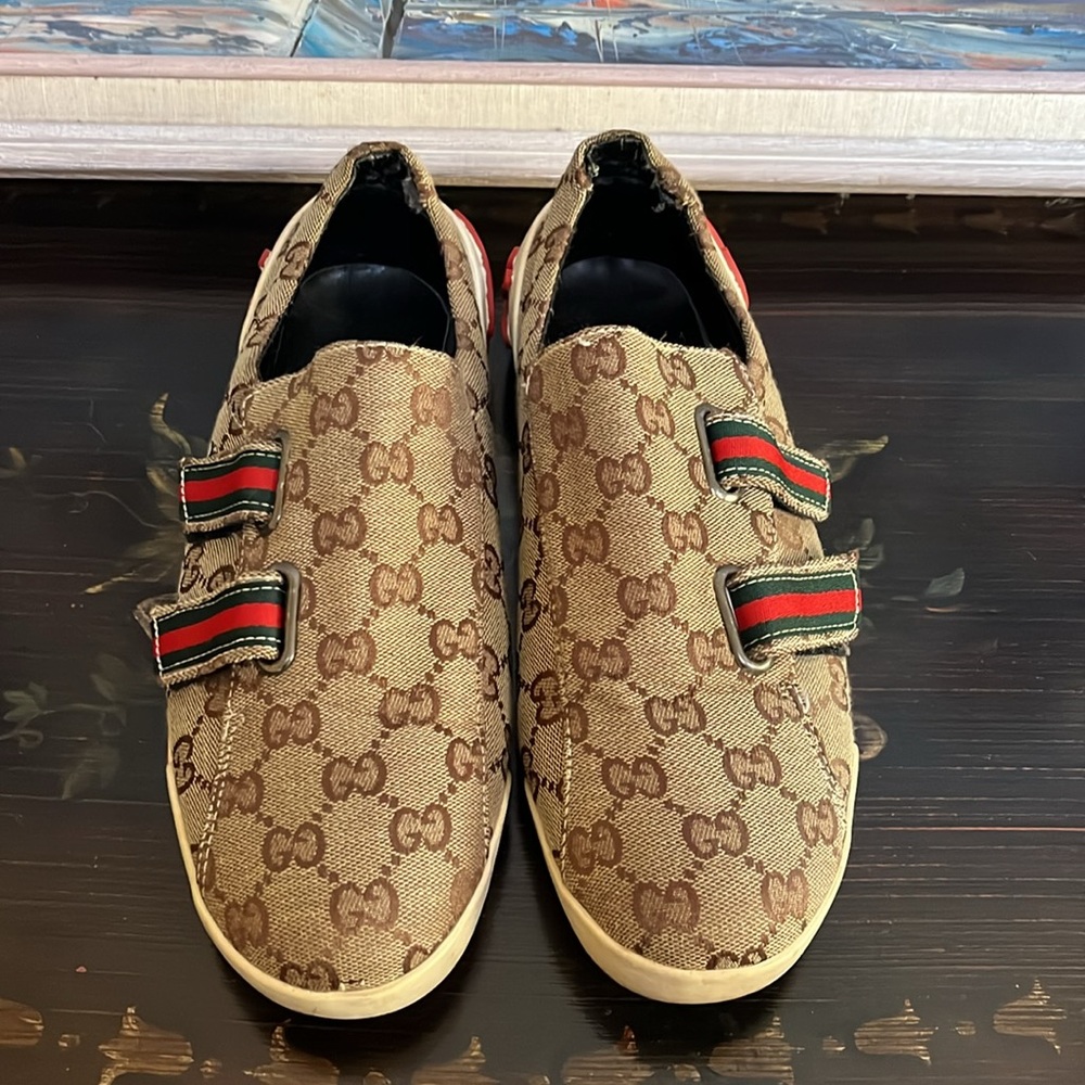 VTG Gucci Fashion GG Monogram Canvas Velcro Sneakers size 40 - Picture 6 of 16